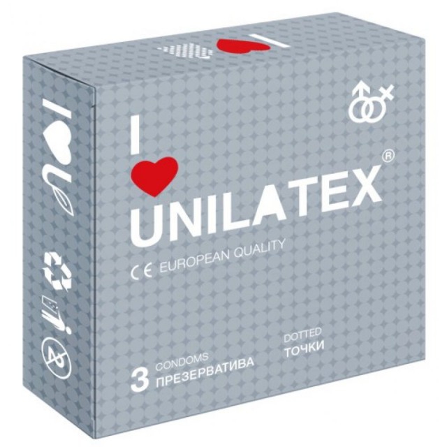 Презерватив "Unilatex" с точечной поверхностью, 3шт 